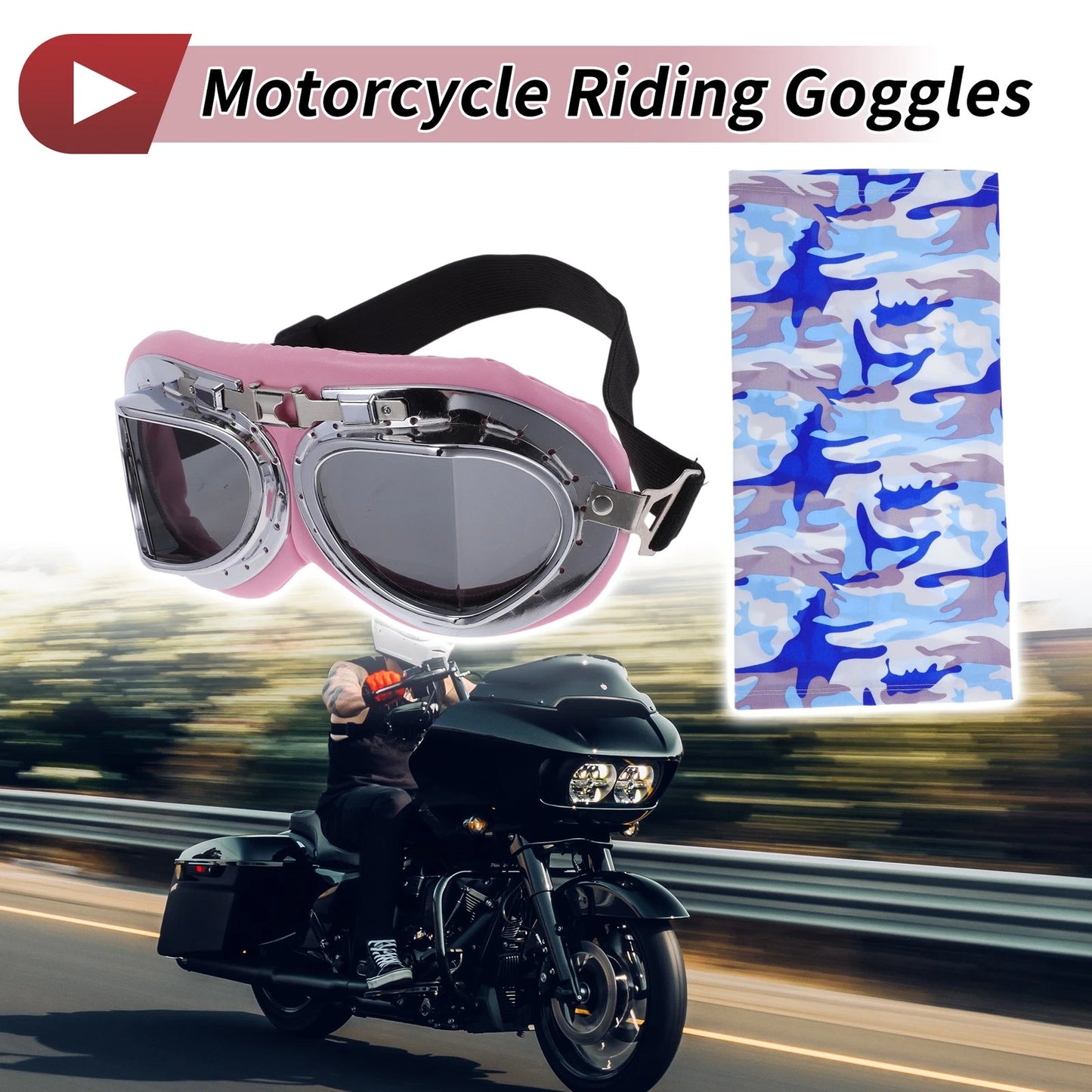 Set 1 Motorcycle Riding Goggles for PC Cycling Sunglasses