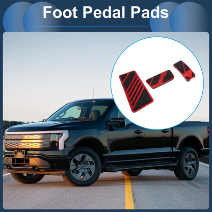 3 x Automatic Foot Accelerator Pedal Covers for Ford Ranger (2024) Red