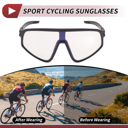 1 Pc Motorcycle Riding Goggles Light Gray Lens Black Frame PC Cycling Sunglasses