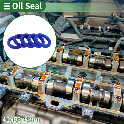 Oil Seal / 40x55x8mm / Rotary Shaft Seal TPU High Pressure Blue 5 Pcs