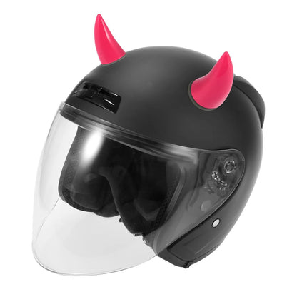 2 x Helmet Bull Horn Style Decoration Suction Cup Dark Pink Car Motorcycle