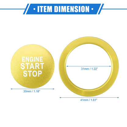 Engine Start Stop Button Cover for Toyota Highlander (2020-2022) Gold Tone