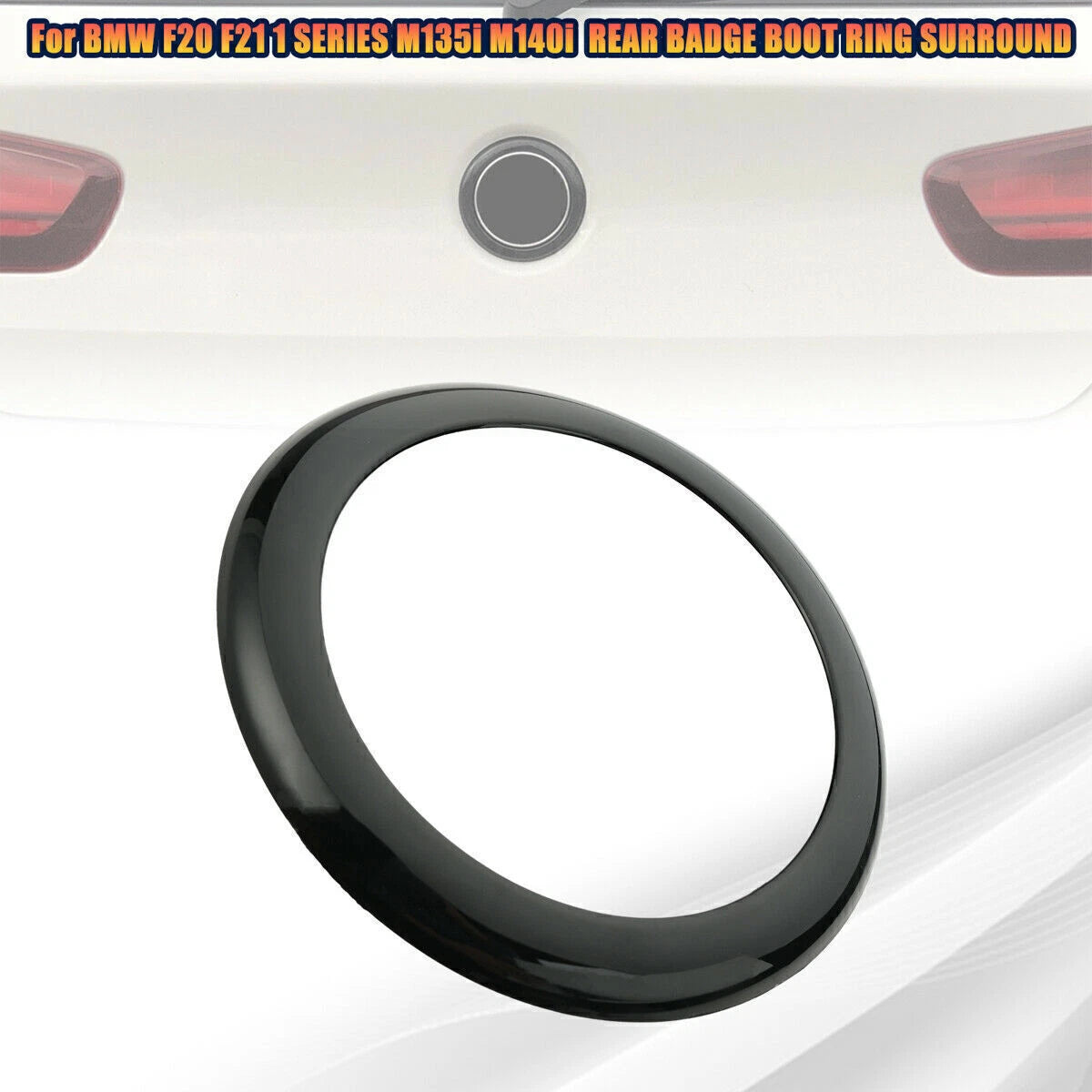 Black Rear Badge Ring Cover for BMW 1 Series F20 F21 M135i M140i (2011-2019)