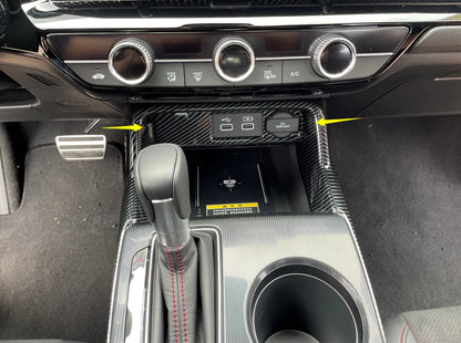 Carbon Fiber Console Cigarette Lighter Trim for Honda Civic Sedan (2022-2023)