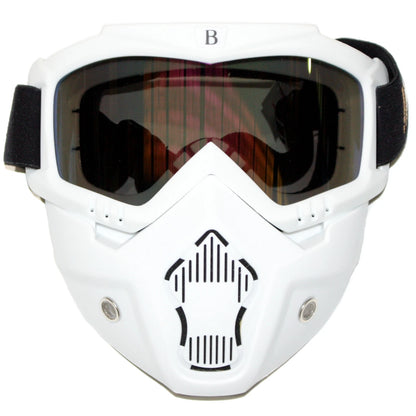 Full Face Paintball Airsoft Mask Goggle for Motorcycle - White