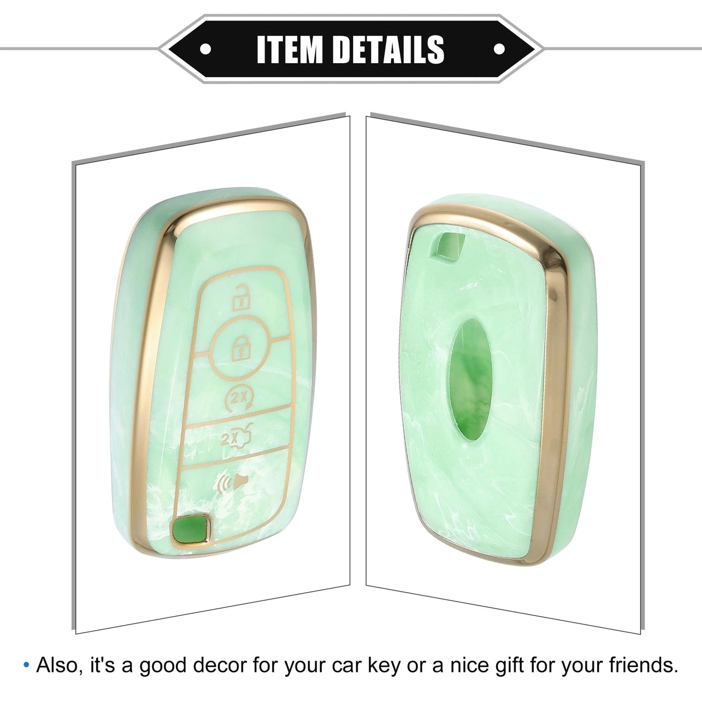 Key Fob Cover for Ford Smart Key 5 Button - Durable TPU Green