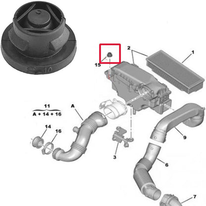 4 x Air Filter Rubber Insert Grommet for Peugeot Partner, Citroen Berlingo