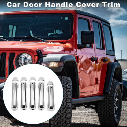 Door Handle Cover Trim for Jeep Wrangler (2018-2022) Silver Tone