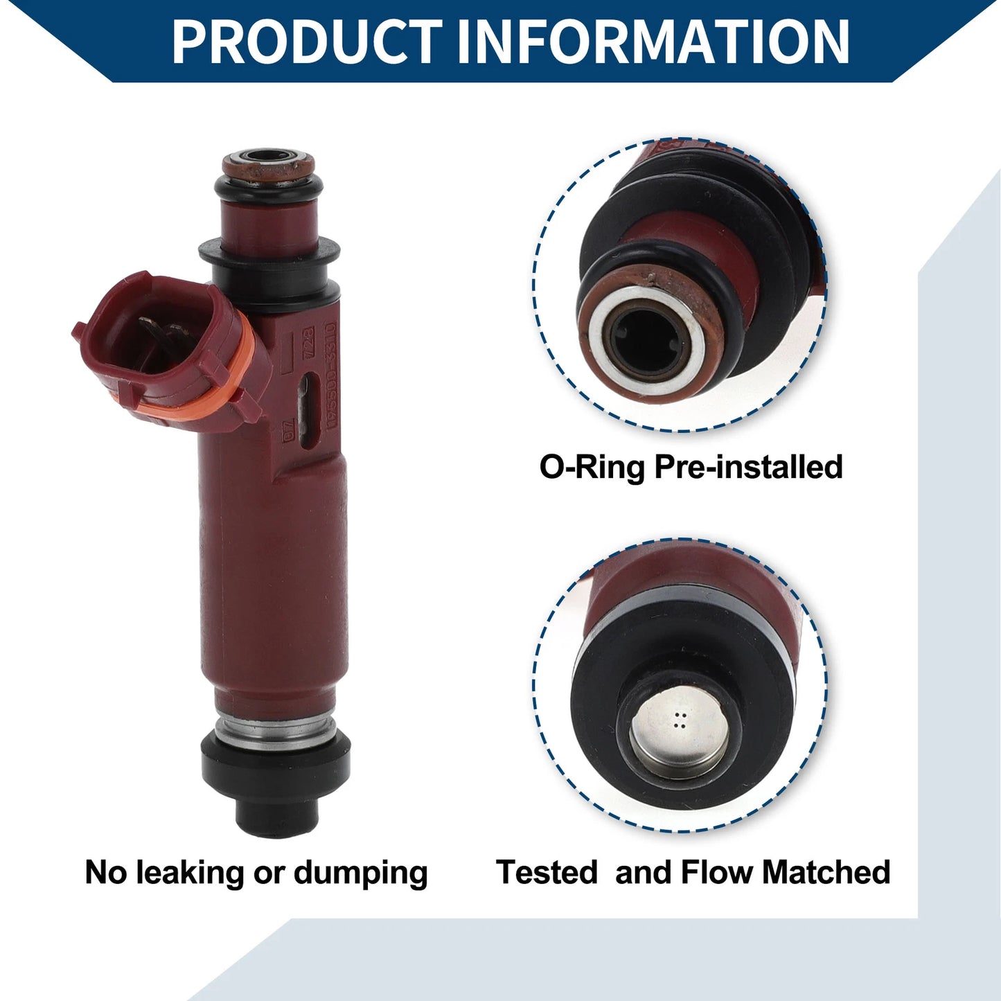 Fuel Injector BP4W-13-250 for Mazda Miata 1.8 (1999-2001) 1 Pc Wine Red
