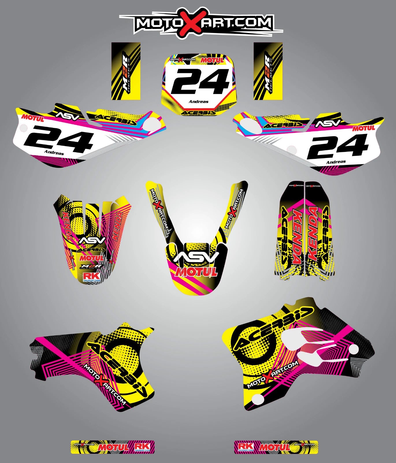 Custom Graphic Kit for Yamaha YZ 80 (1993-2001) - Neon Stickers/Decals