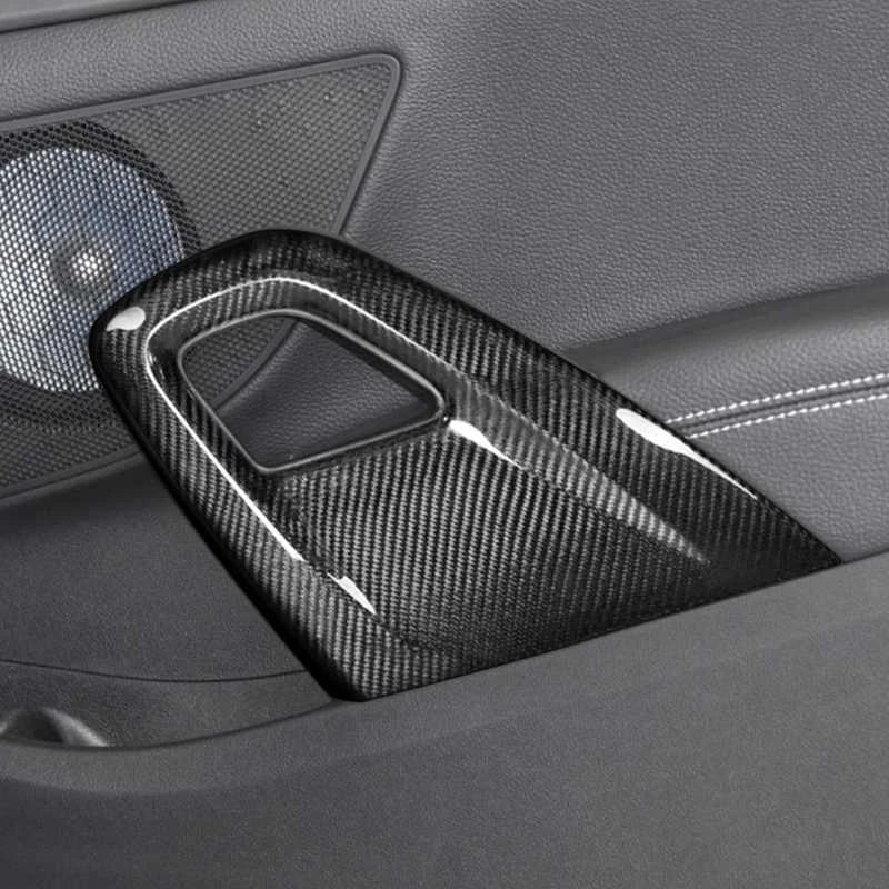 Real Carbon Fiber Inner Door Pull Handle Cover Trim for Hyundai Veloster 11-17