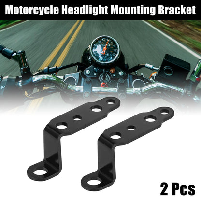 2pcs Universal Motorcycle Headlight Rearview Mirror Mounting Bracket Black