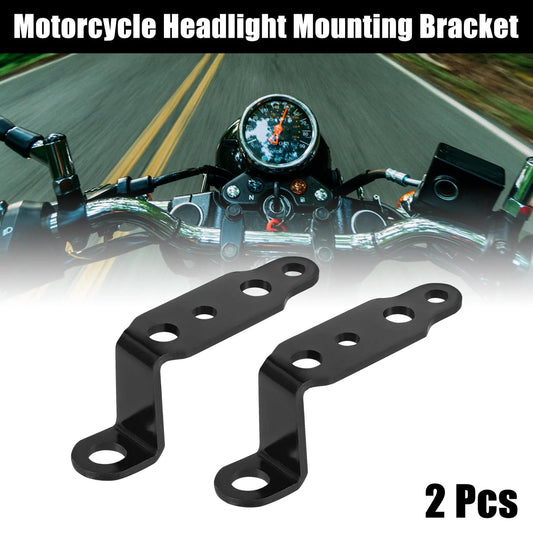 2pcs Universal Motorcycle Headlight Rearview Mirror Mounting Bracket Black