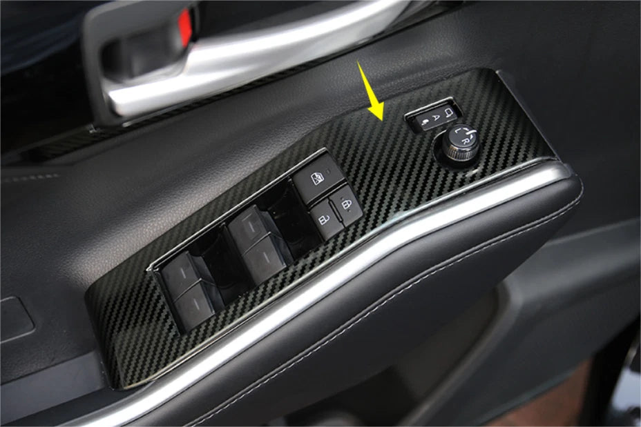 Carbon Fiber Window Lift Panel Cover Trim for Toyota Highlander 2020-2023 4x