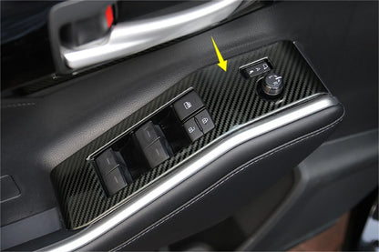 Carbon Fiber Window Lift Panel Cover Trim for Toyota Highlander 2020-2023 4x