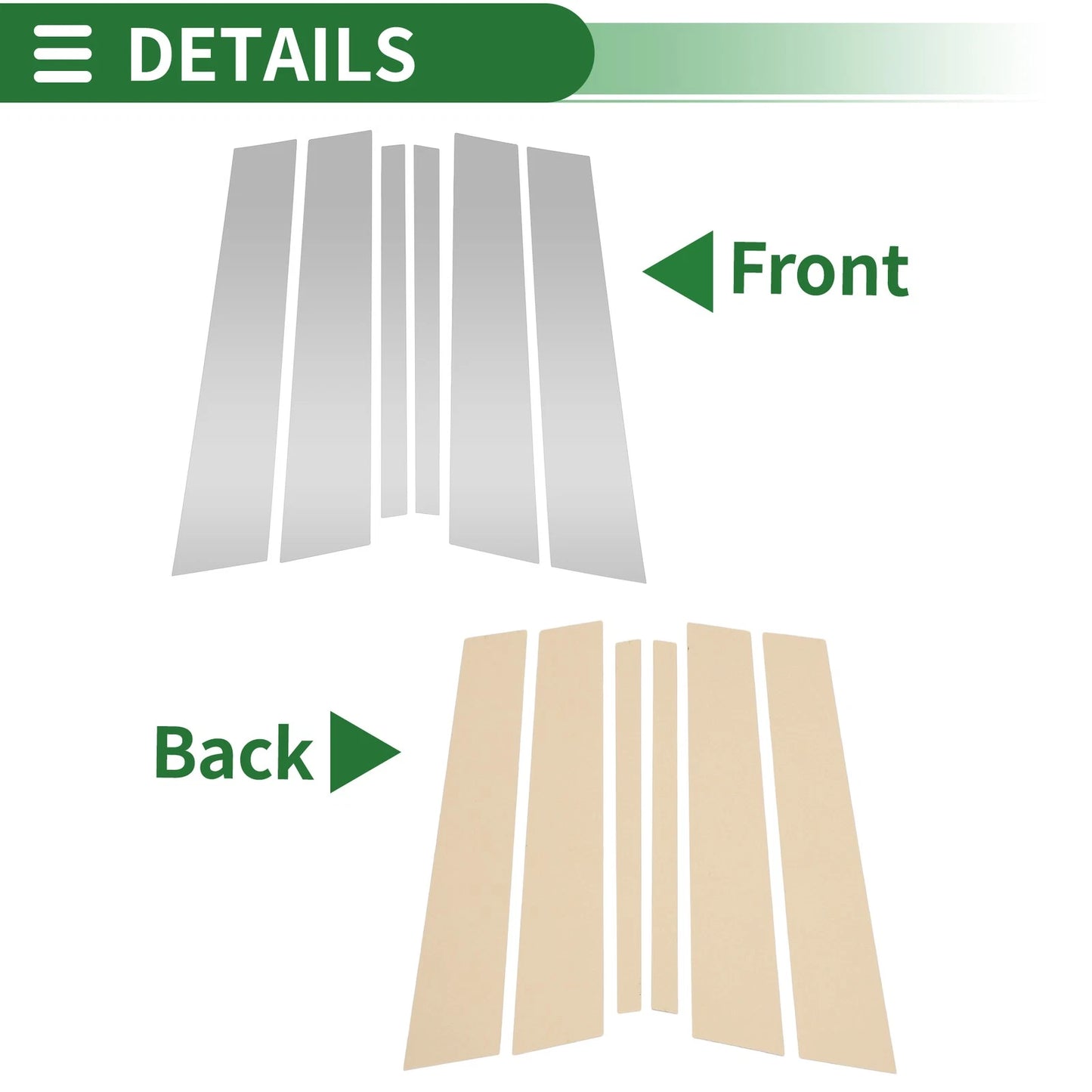 6 Pcs Door Pillar Window Trim for BMW X1 (2009-2015) Silver Tone