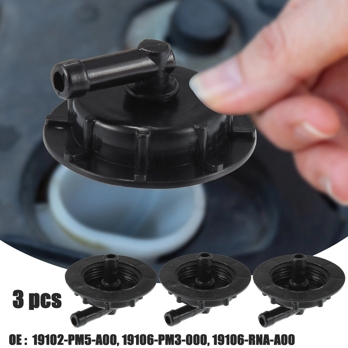 3 x Windshield Washer Fluid Reservoir Caps for Honda Accord (1997-2015)