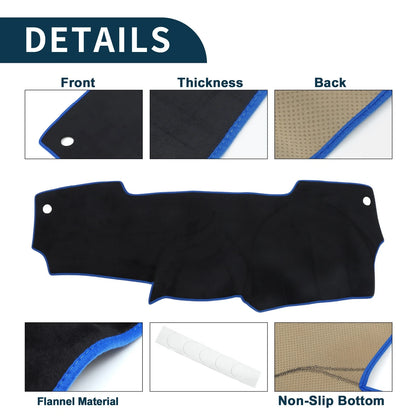 Dashboard Cover Mat for Nissan Micra March K13 Sun Protector Black Blue (2010-2017)