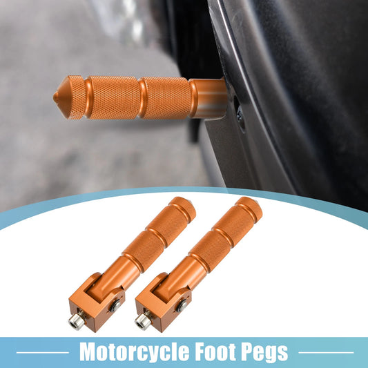 Pair / Universal Folding Foot Rest Rear Pedal Orange for Motorcycles Scooters