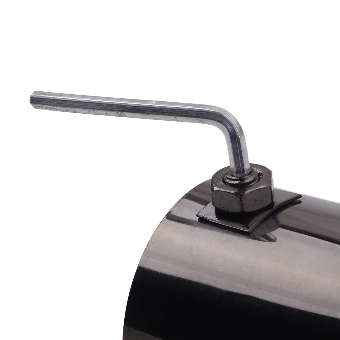 2.5" Inlet Dual Rear Muffler Exhaust Tip Tail Pipe for Titanium Black Car