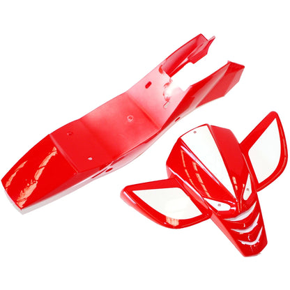 RED Plastic Fairing Fuel Tank Seat Mud Guard for 49cc Quad Dirt Bike ATV
