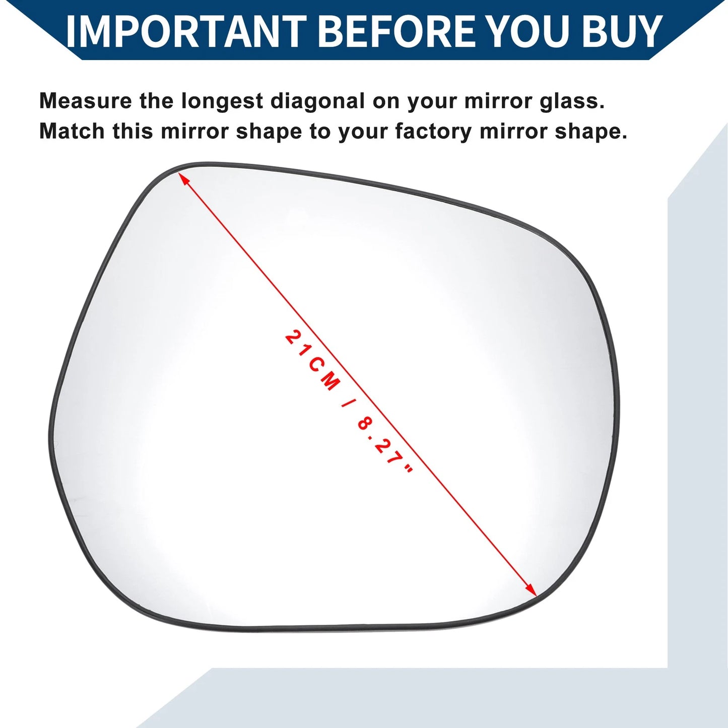 Heated Right Side Mirror Glass for Lexus LX GX (2010-2020)