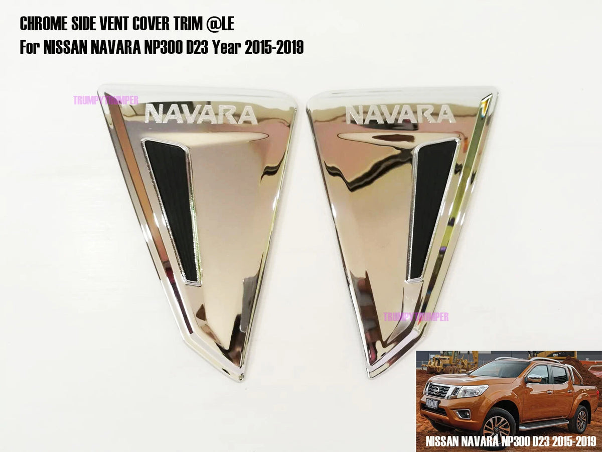 Chrome Side Vent Door Cover Trim for Nissan Frontier Navara NP300 (2015-2019)