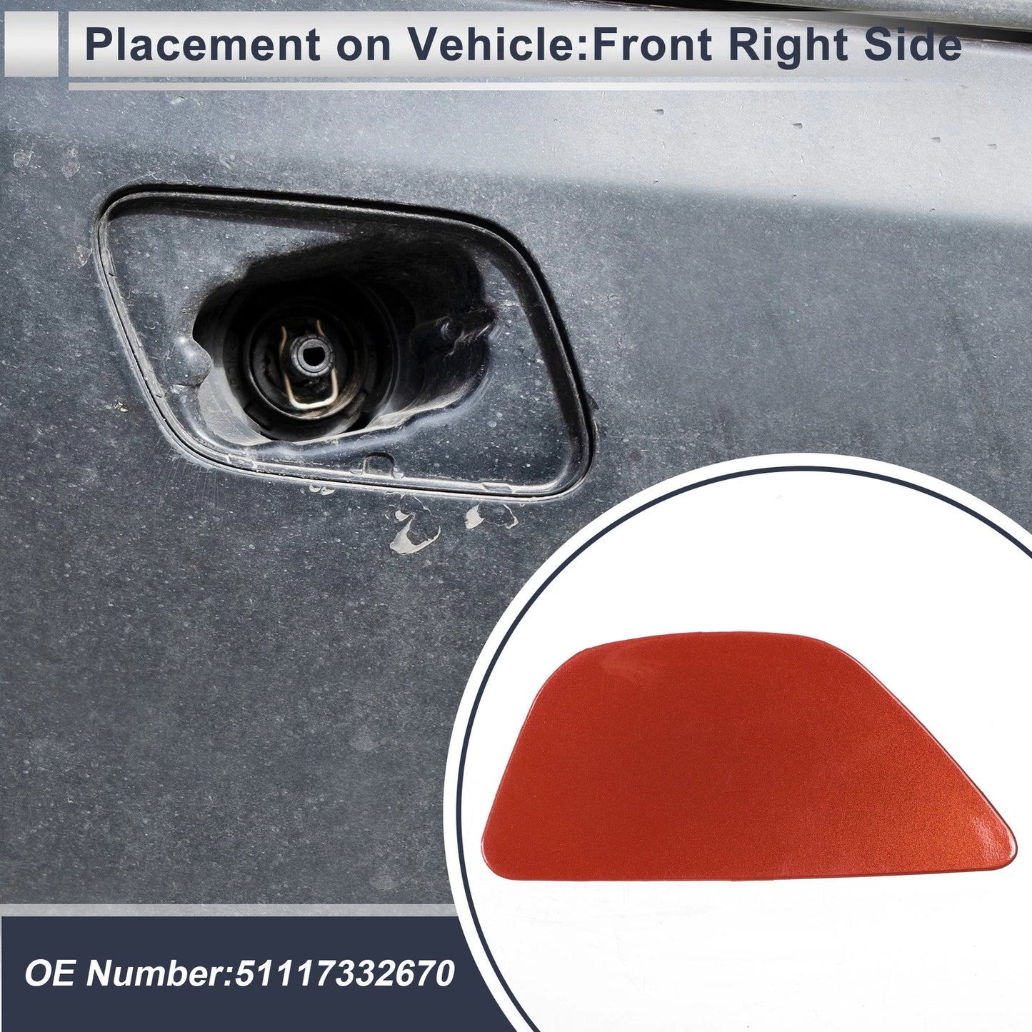 Front Right Bumper Headlight Washer Nozzle Cover for BMW 535i (2011-2016)