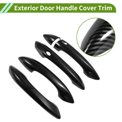Exterior Door Handle Cover Trim for Hyundai Tucson (2022-2024) Carbon Fiber Black