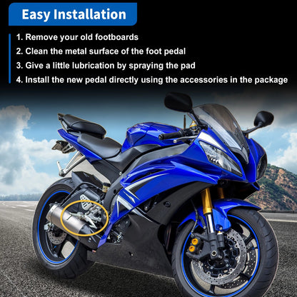 Universal Rear Footrest for Honda, Suzuki, Kawasaki - 1 Pair