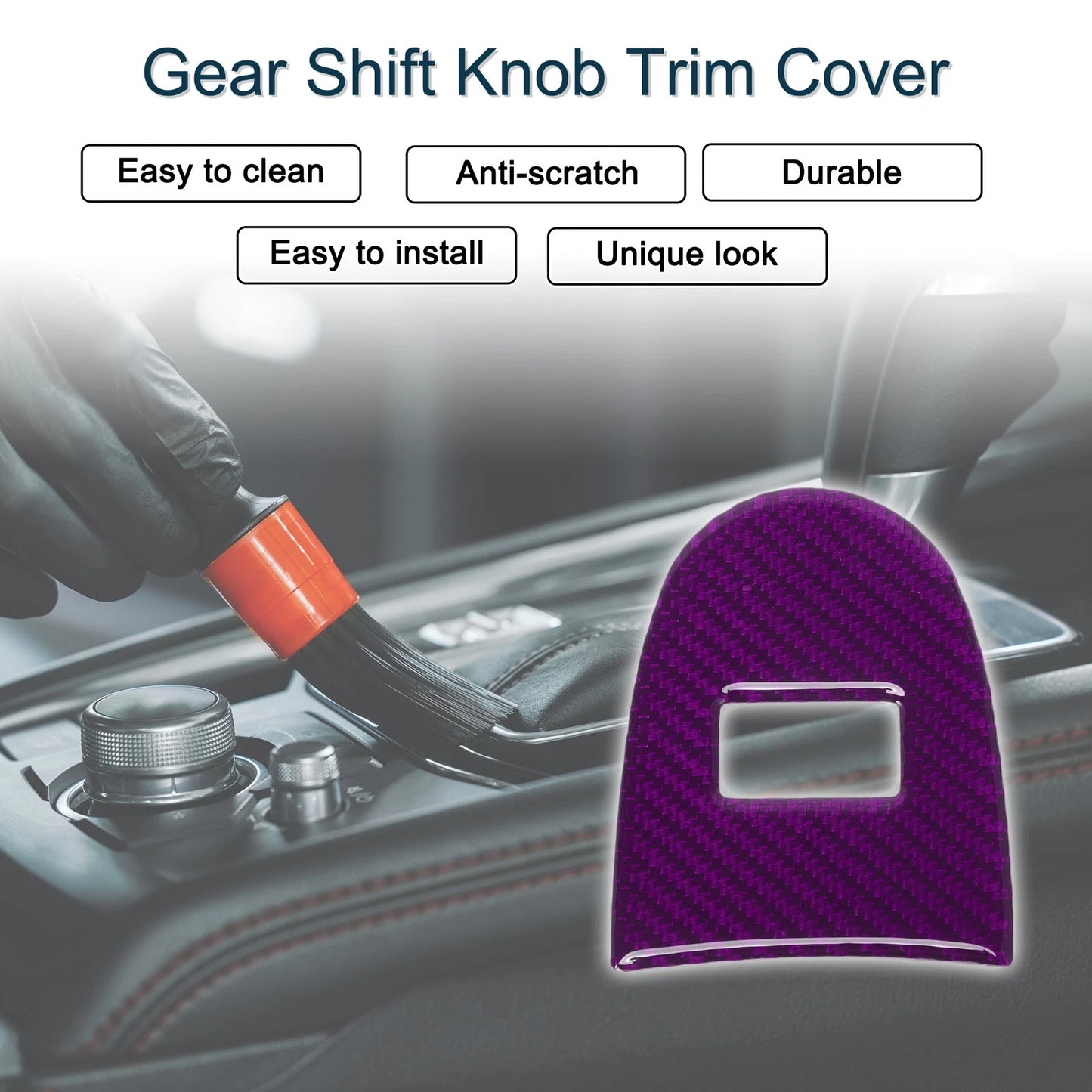 ABS Gear Shift Knob Cover Sticker for Chevrolet Corvette C6 Z06 Purple (2005-2013)
