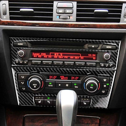 Carbon Fiber Center Console CD Player Panel Cover Trim fit For BMW 3 E90 05-12