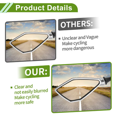 Rear View Mirrors 1 Set Polygonal Shape Silver Tone Iron Plastic for M10