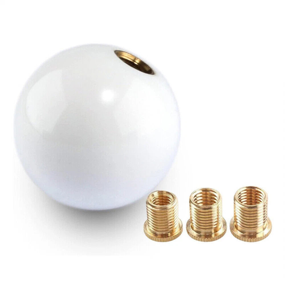 White Acrylic Round Ball Gear Shifter Knob for Manual Transmission Car