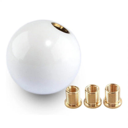White Acrylic Round Ball Gear Shifter Knob for Manual Transmission Car