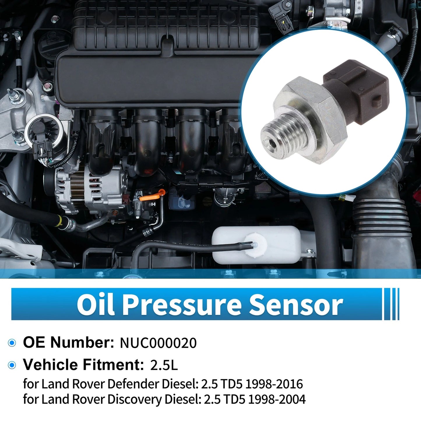 Engine Oil Pressure Sensor for Land Rover Defender Diesel 2.5L TD5 (1990-2006)