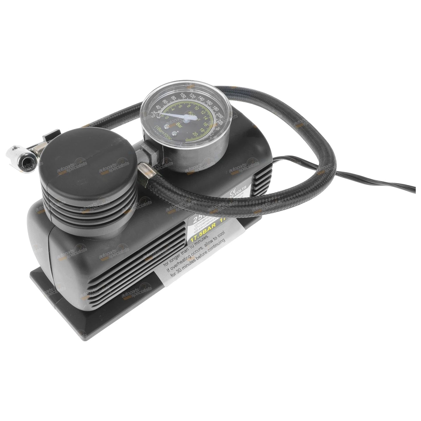 Mini 12V 250PSI 15LPM Air Compressor for Cars, Bikes, Inflatable