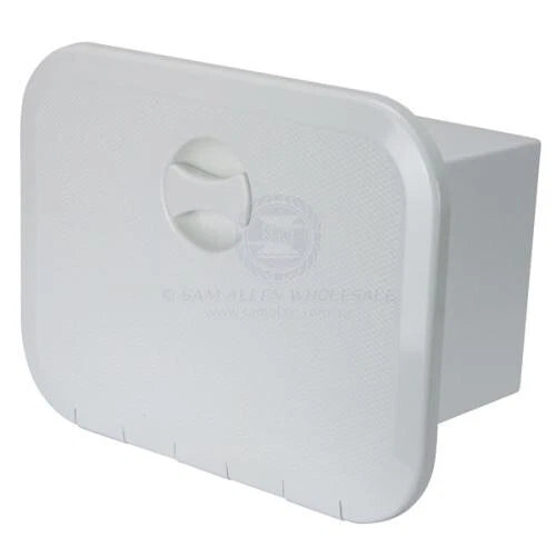 Access Hatch Storage Box for Caravan/Boat/RV White Lid 3 Drawers