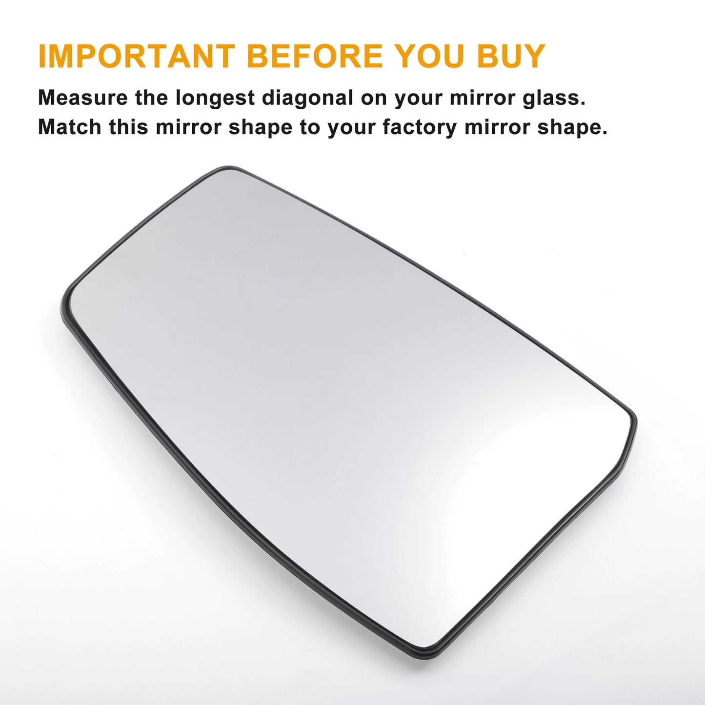 Left Side White Mirror Glass w/ Back Convex Heated for Ford Tourneo (12-22)