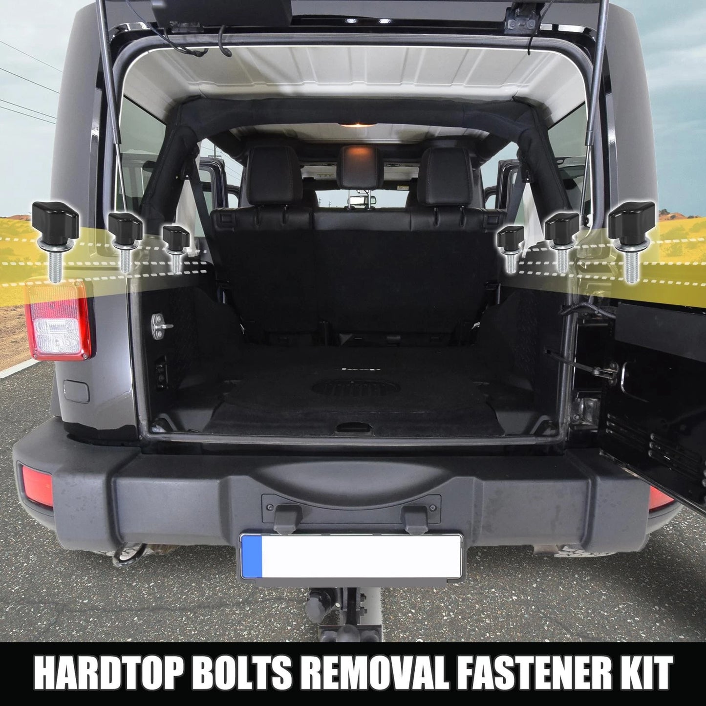 Hardtop Quick Removal Bolts for Jeep Wrangler YJ TJ JK JL (1995-2021)