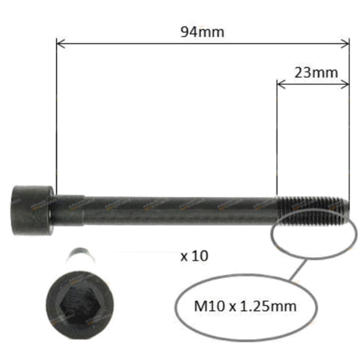 Cylinder Head Bolt Set 1.6L/1.4L Kia Rio (2005 - 2010)