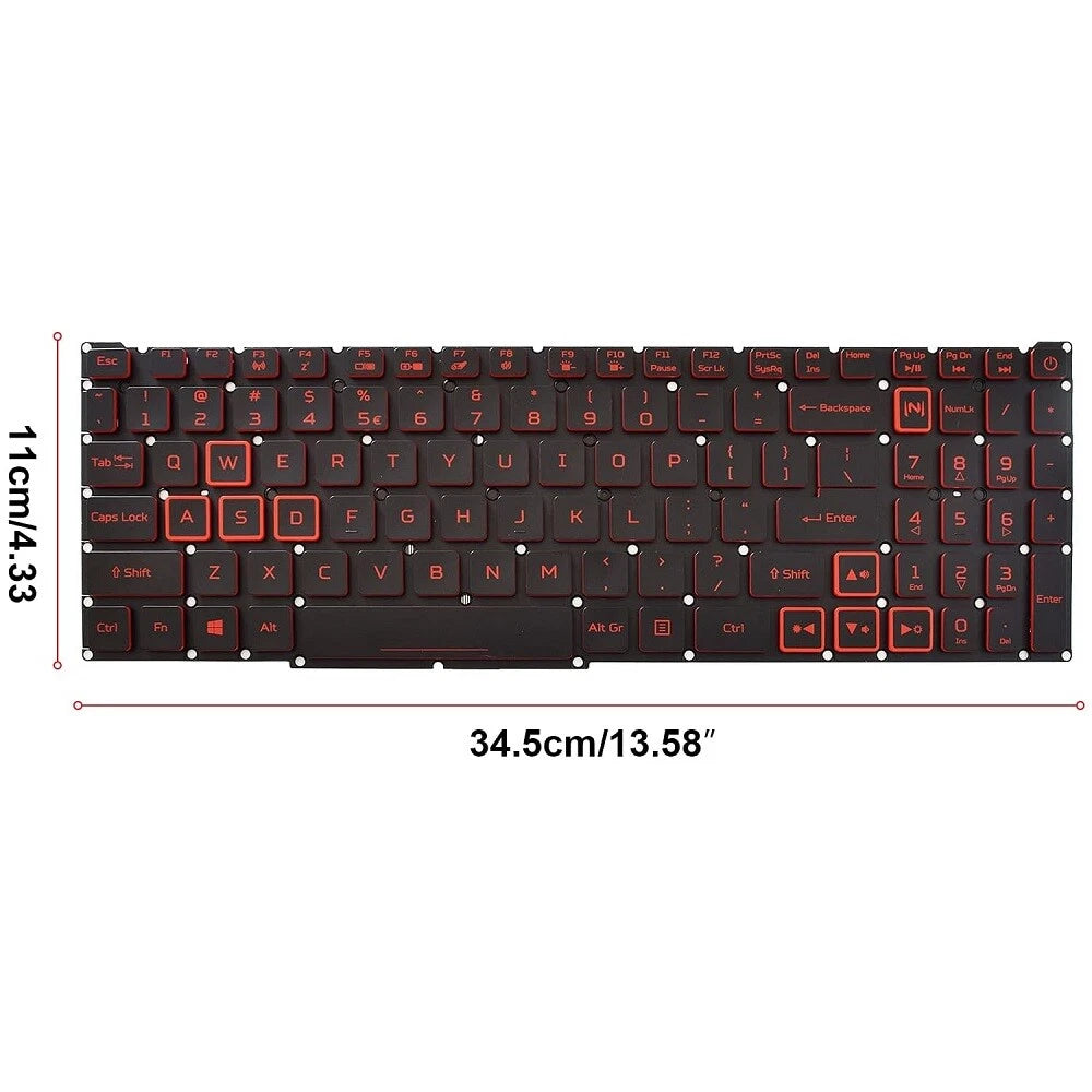 Red Backlight Keyboard for Acer Nitro 5 AN515-43 AN515-54 AN517-51 AN517-52