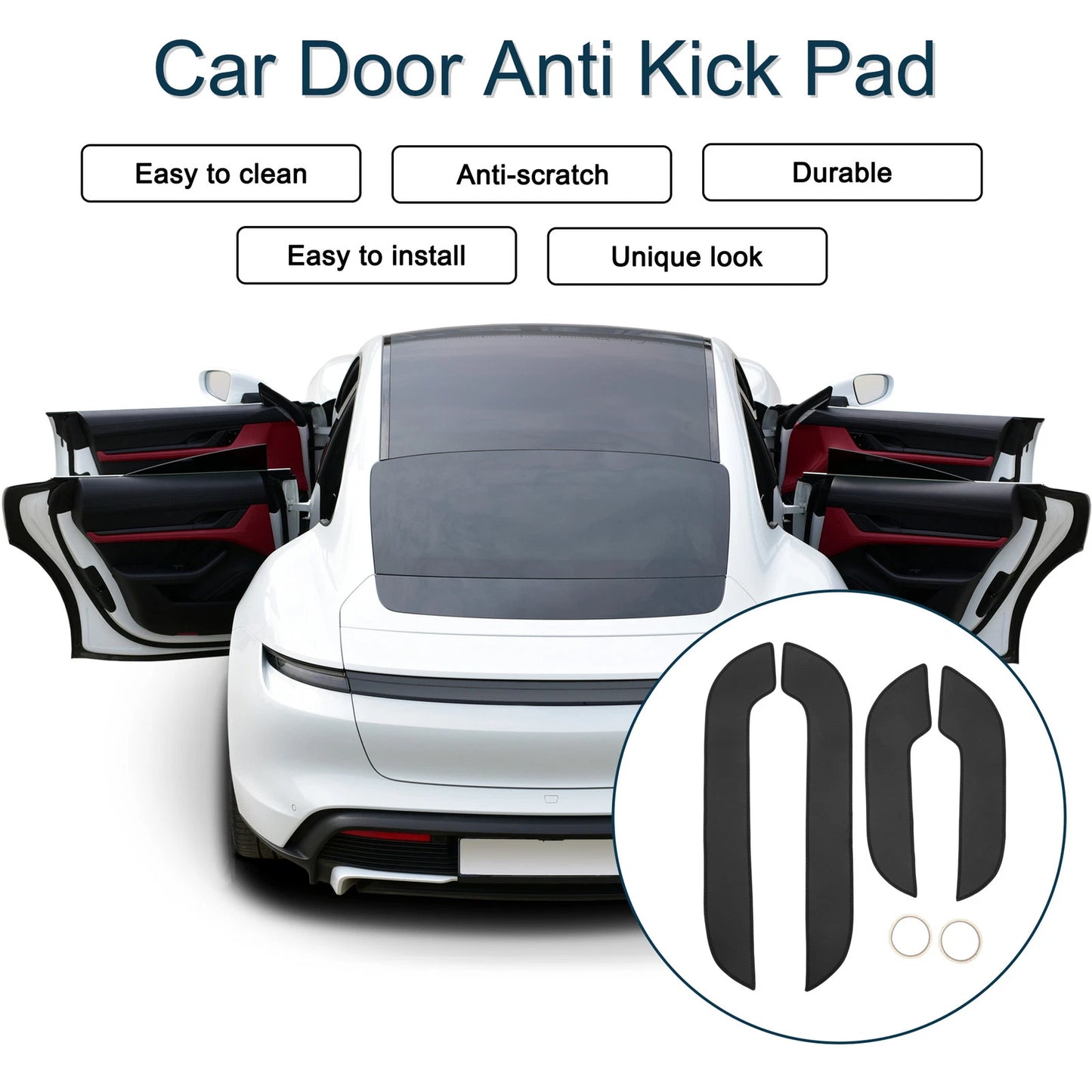 Black Anti Kick Pad Sticker Protector for Lexus NX300 (2015)