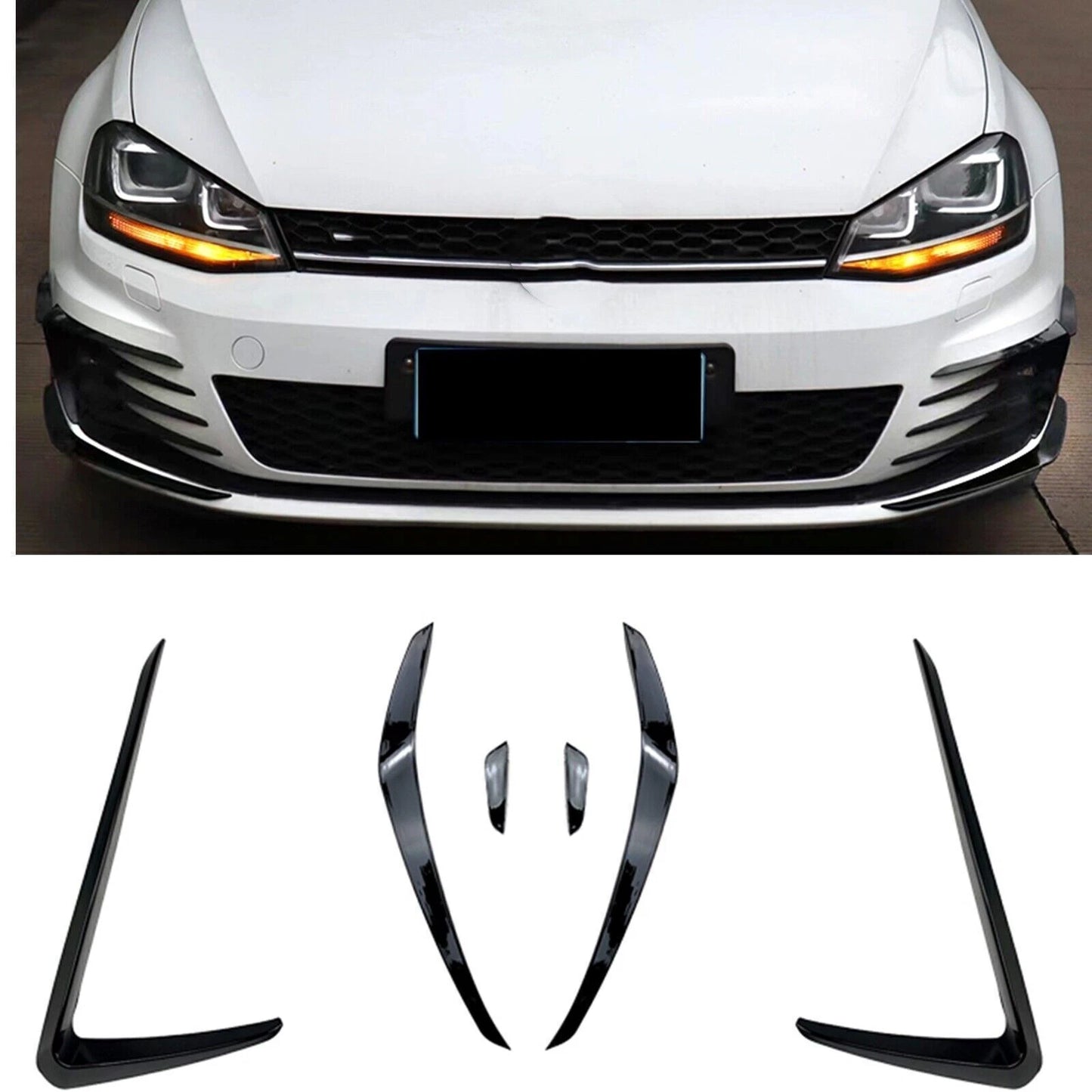 6 x Front Bumper Side Air Vent Trim for VW Golf 7 GTI (2013-2016)
