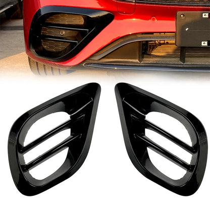 Black Front Bumper Fog Grill Air Vent Trim for Mercedes Benz W213 E-Class (2020+)