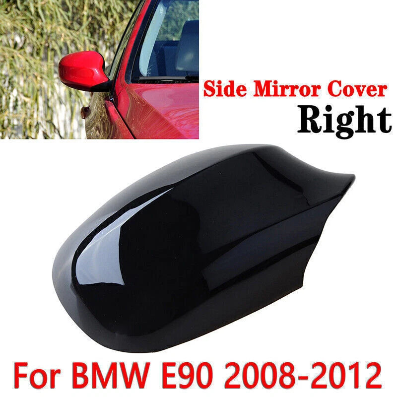 Textured Mirror Cover Cap for 2009-2011 BMW E90 LCI 328i 335i Gloss Black
