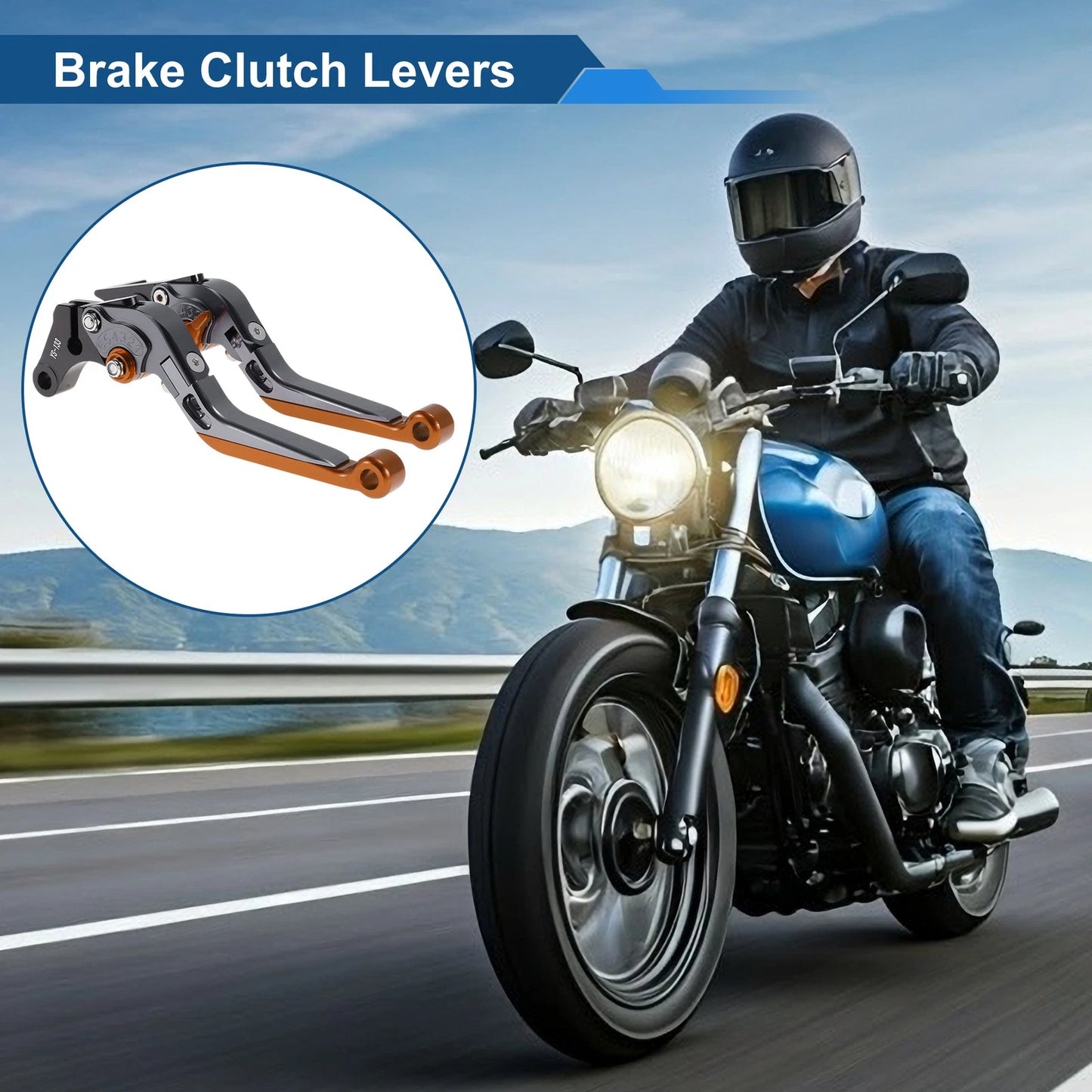 Adjustable Brake Clutch Levers for Suzuki GSXR150 (2017-2020) Orange
