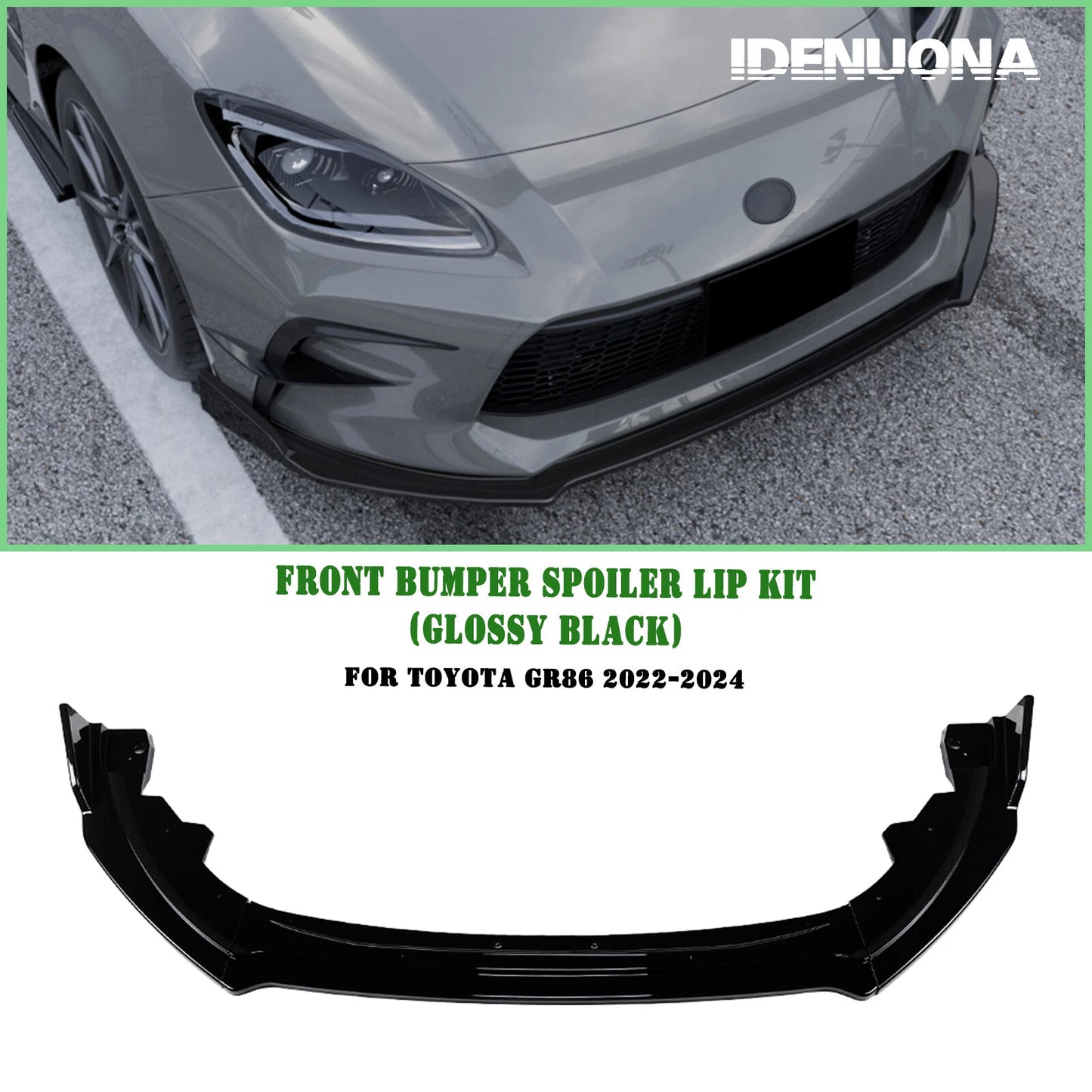 Gloss Black Front Bumper Lip Splitter for Toyota GR86 (2022-2025)