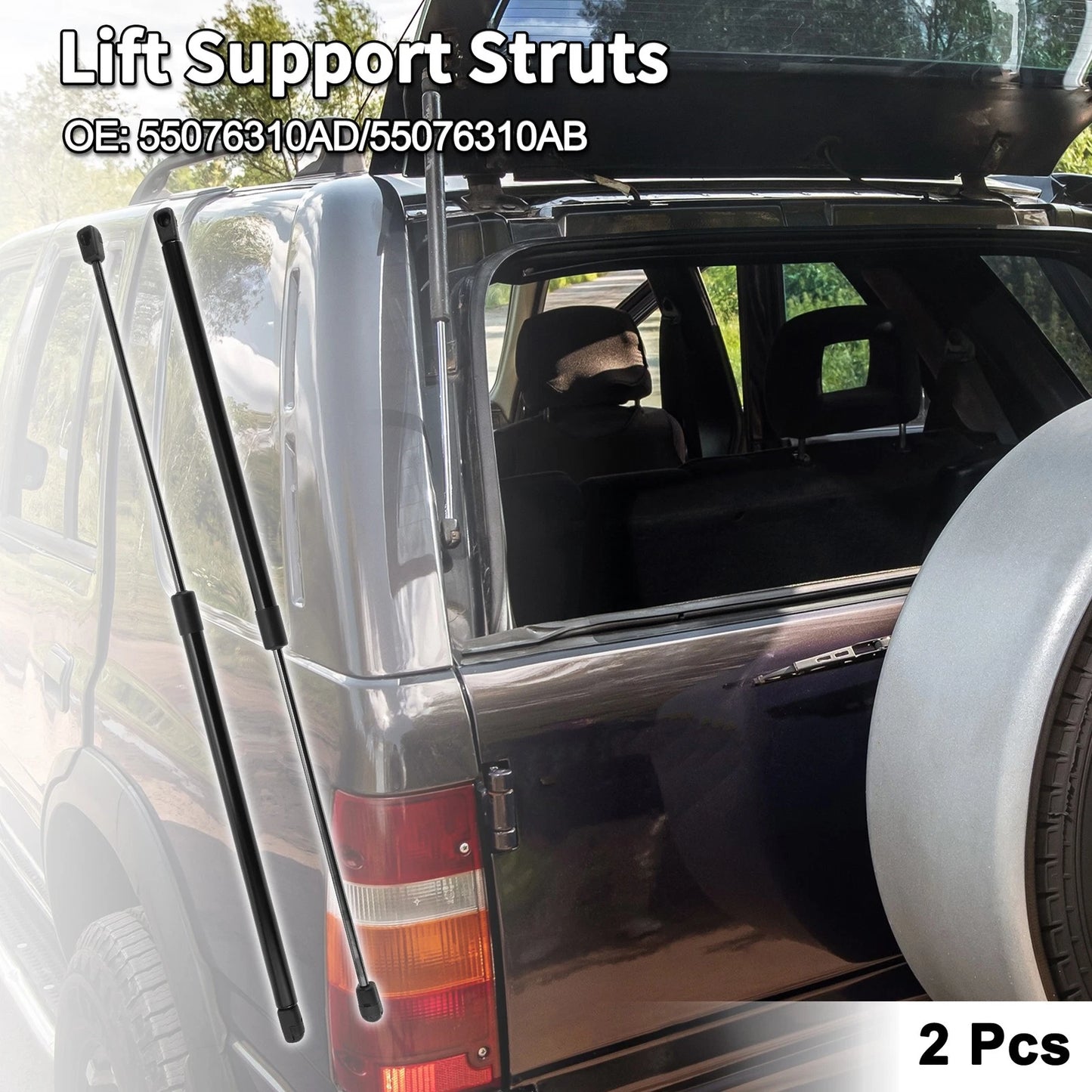 Rear Window Glass Lift Supports for Jeep Wrangler (2007-2018)
