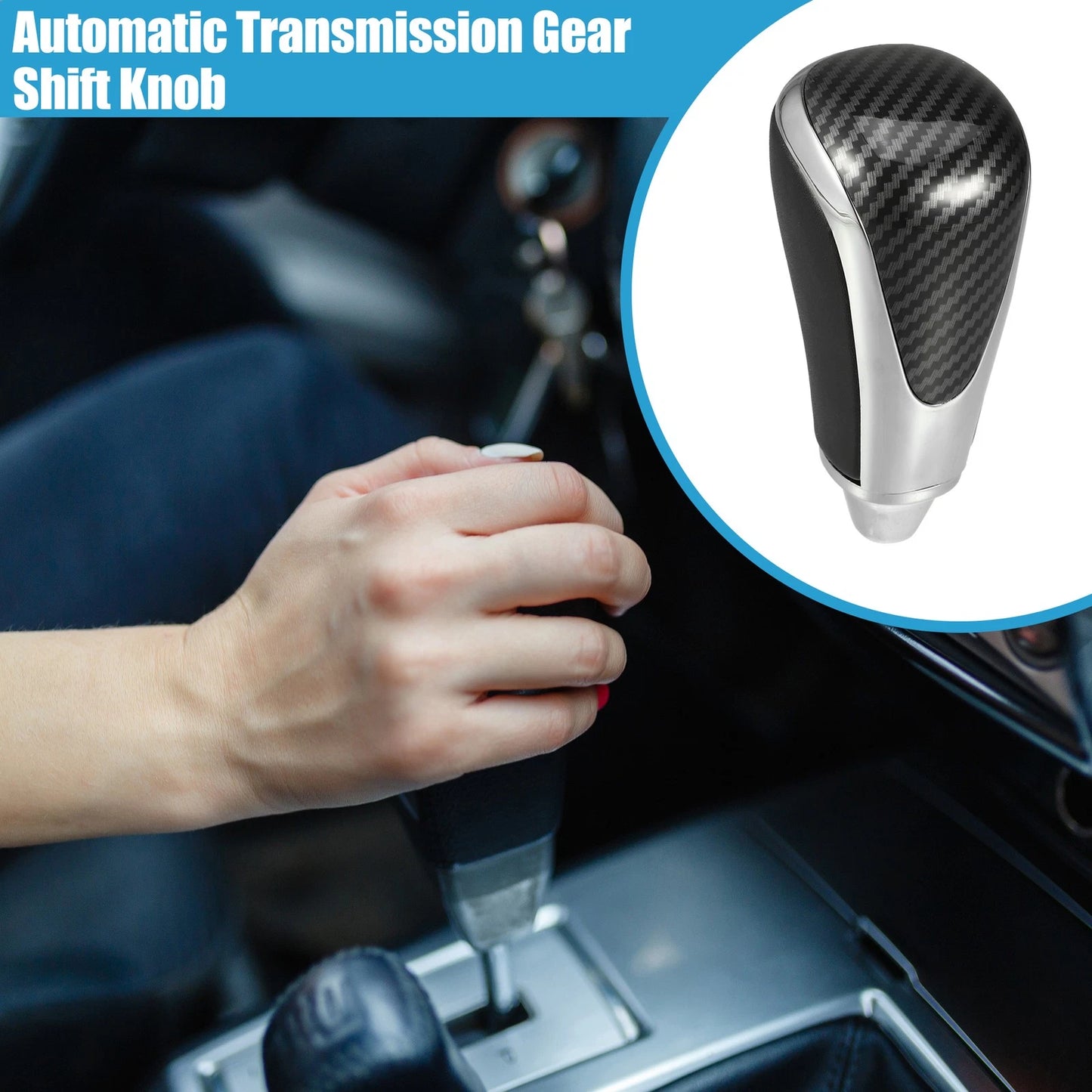 Automatic Gear Shift Knob Black Carbon Fiber for Toyota Hilux (2005–2012)